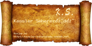 Kessler Seherezádé névjegykártya